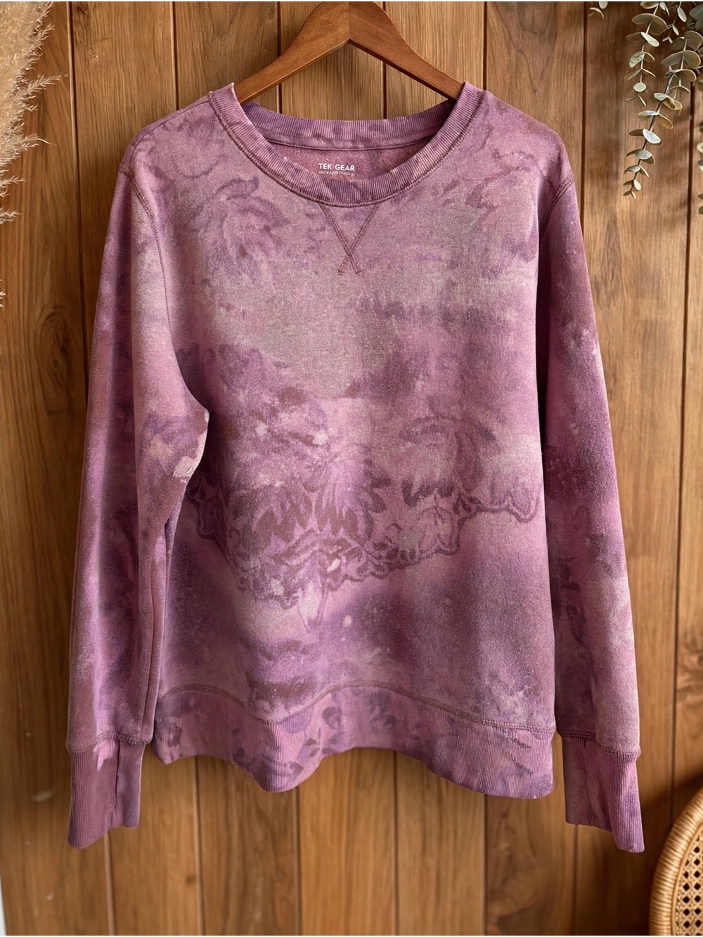 Tek Gear Purple Tie-Dye Crewneck Sweatshirt XL made by me